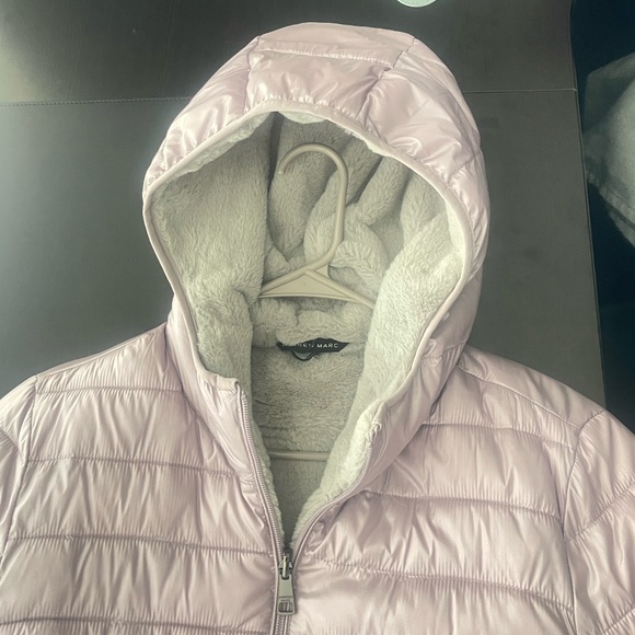 Andrew Marc Ladies' Ultra Soft Attached Hood Reversible Jacket Shine Lavende - Picture 10 of 14